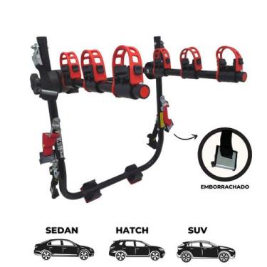 Imagem de 16 - Suporte para bike Transbike FIRE para 3 bicicletas Sedan Hatch MT