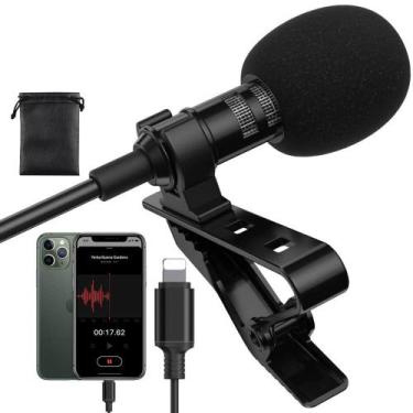 Imagem de Microfone de Lapela Profissional Celular Iphone Gravar Áudio - Glul