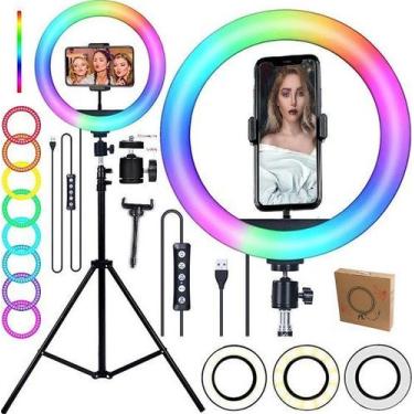 Imagem de Ring Light Profissional Anel de Led Luz Iluminador Rgb Colorido Hing L