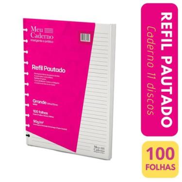 Imagem de 100fls de Refil Compatível Caderno 11 Discos Tipo Inteligente Grande 2