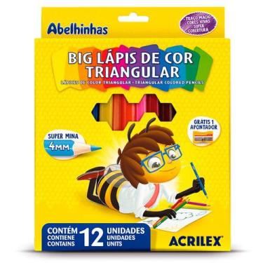 Imagem de Big Lápis De cor Triangular Com 12 Cores-Acrilex