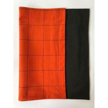 Imagem de Lugar Americano Grid Dupla Face Telha/Preto - ARTE CASA