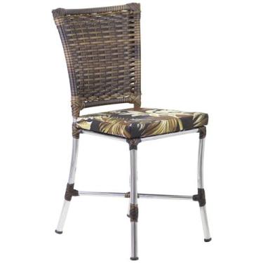 Imagem de Cadeira Angra em Ferro Com Almofada Impermeável Para Cozinha Trama Ori