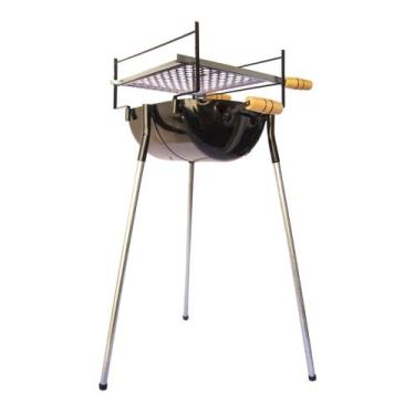 Imagem de Churrasqueira Botijão P2 Pés 3 Níveis Grelha 32 X 24 CM - Max Grelhas
