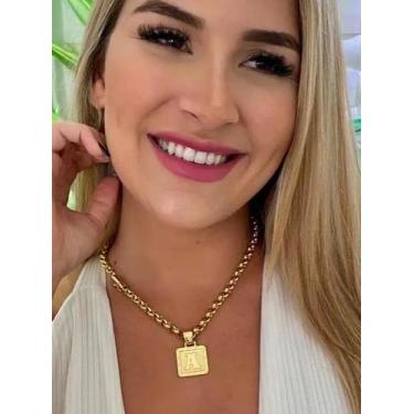 Imagem de Cordão Feminino 8mm + Pingente Banhado A Ouro 18k Português - ToJoia18