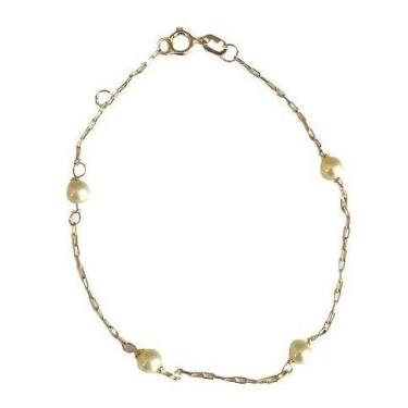 Imagem de Pulseira de Ouro 18k Pérola Natural Infantil - AEA Caribe