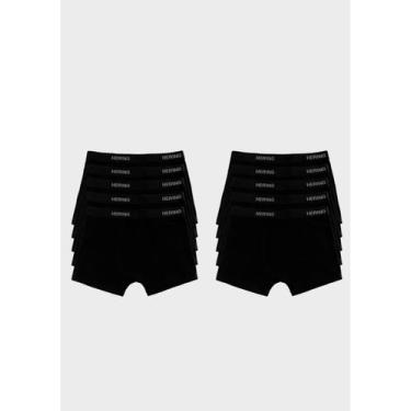 Imagem de Kit/10 Cueca Boxer Hering 77QN Masculina Algodão T. P/XXG, P, N10, Pre