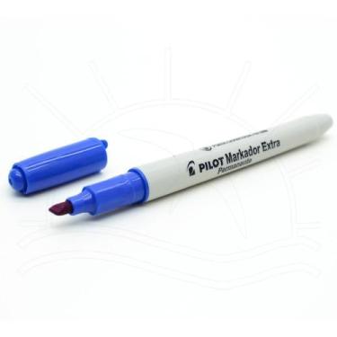 Imagem de Marcador Extra Permanente Ponta Chanfrada 4.0 mm - Pilot, AZUL