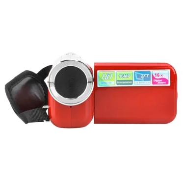 Imagem de Brinquedo Infantil para Câmera de Vídeo Digital HD para Fotografia e Vídeo, Vermelho e Preto, Memória de 32 GB, Portátil de 3 Polegadas para Aniversário, Natal (Vermelho)