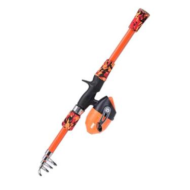 Imagem de Vara de Pesca Infantil para Idades de 5 a 12 Anos, Combinação de Vara de Pesca Telescópica e Carretel, Vara de Pesca de Fibra de Vidro para água Salgada, Design Leve de 165 Cm