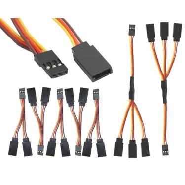 Imagem de Cermant Servo Y Harness Leads Splitter Cable，JR/Futaba Style Servo Splitter Cable（5PCS 1to2 and 2PCS 1to3）