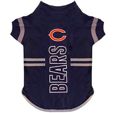 Imagem de Pets First Camiseta NFL Chicago Bears Dog – Camiseta esportiva durável – 3 tamanhos, roupa de PET da NFL, camiseta refletiva na cor do time