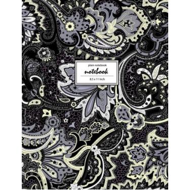 Imagem de Notebook: Unruled/Unlined/Plain Notebook - (8.5 x 11 inches) Large - 110 Pages - Black Surface