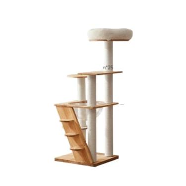 Imagem de Casa de parede de madeira com arranhador para gatos grandes, auxiliares de escalada e treinamento, brinquedo de vila, produtos para animais de estimação, acessórios para casa(I)