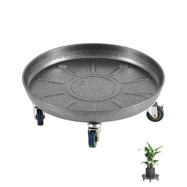 Imagem de LeafLassie Organizador de plantas resistente com rodas de 30 cm, rodízio de 360°, carrinho de plantas rolantes para uso externo que não enferruja facilmente, carrinho de metal interno com rolos,