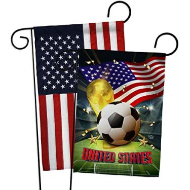 Imagem de Ornament Collection FIFA Copa do Mundo Estados Unidos Parede Bandeira Americana Pacote Pátio Varanda Gramado Jardim Decorações Ao Ar Livre Equipe Tapeçaria Troféu Qatar Jogo de Futebol Presentes de Futebol, Feito nos EUA