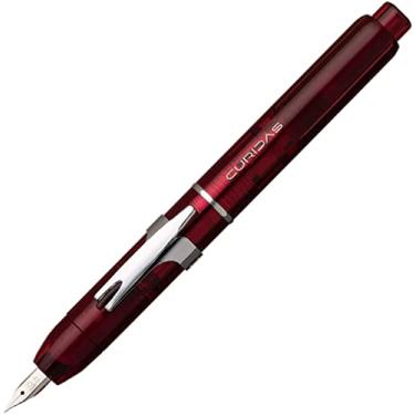 Imagem de Platinum Fountain Pen Caneta-tinteiro retrátil da Curidas Gran Red com ponta extrafina, tipo Knock, PKN-7000#77-EF com adesivo Kanji LOVE, 14 x 1,4 cm