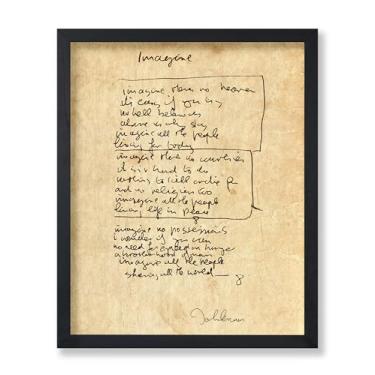 Imagem de Poster Master Impressão Vintage Imagine - Pôster de música retrô - Arte de rascunho lírico - Presente para artista, cantor - Design de tipografia manuscrita - Decoração para sala de estar, escritório