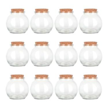 Imagem de Magic Season Garrafas de Vidro Decorativas com Rolhas de Cortiça (Garrafas Esféricas de 3,3 Fl Oz / 12 Unidades)