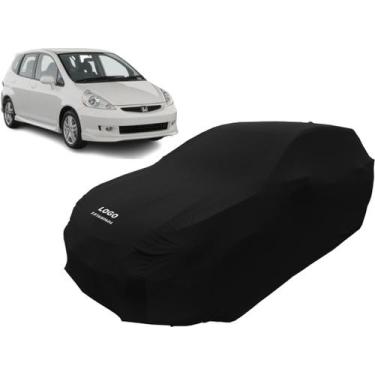 Imagem de Capa Carro Honda Fit 2003 Hatch Veste Fácil Com Elástico - Mz, Preta