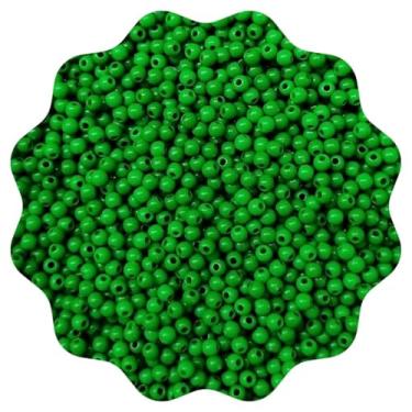 Imagem de 100g Miçanga Pérola 4mm Abs ou Leitosa Aprox 3800un Missanga Artesanato (Leitosa - Verde)