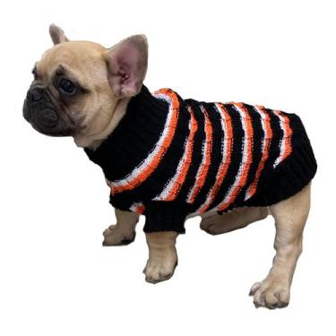 Imagem de Roupinha Pet Katlen Tricot Canetran Listra, Preto, M