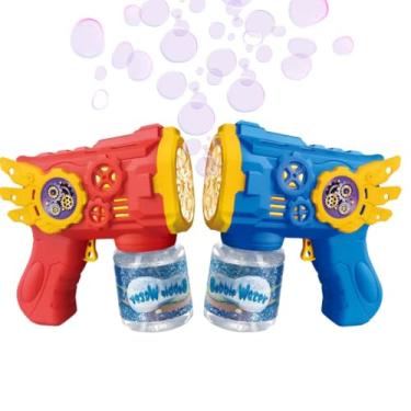 Imagem de Lançador de Bolhas de Sabão Foguete com LED, 12 Furos, Vermelho e Azul (VERMELHO)