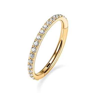 Imagem de AROWRO Anel de argola articulado CZ 20G 18G 16G 5/6/7/8/9/10/12mm opala aço cirúrgico conch daith Rook cartilagem tragus hélice brincos anel de septo piercing de nariz jóias, metal, outro