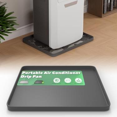 Imagem de Memrita Bandeja coletora de ar condicionado portátil com borda elevada, 60 cm x 40 cm x 0,75 cm (23,6" x 19,75") para unidade CA portátil de 5.000 a 14.000 BTU, captura e evita vazamento de