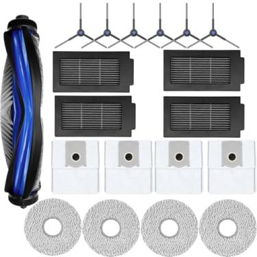 Imagem de Peças de reposição T50 para ECOVACS DEEBOT T50 Series T50 PRO/T50 Max Kit de acessórios para aspirador e esfregão, inclui escova em forma de V, almofadas de esfregão, filtros Hepa, sacos de poeira e