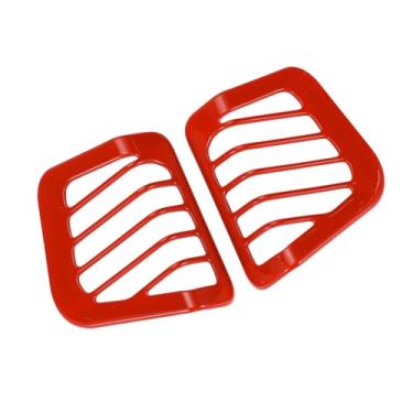 Imagem de REPAIROCK 1 conjunto de acabamento de tampa de saída CA para saída de ar do painel lateral para Jeep Wrangler JL JLU 2018-2024 guarnições de tampa de ventilação de ar condicionado ABS vermelho