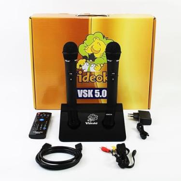 Imagem de Karaokê Videokê Vsk5.0 C/ 11.999 Canções 2 Microfones S/Fio com Pontuação