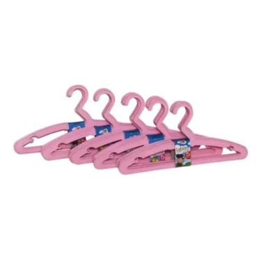 Imagem de Cabide Infantil Kit Com 25 Unidades Rosa - Rainha