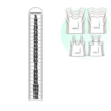 Imagem de Régua Corte Escala De Costura 1/2 em Acrílico Transparente - Levolpe