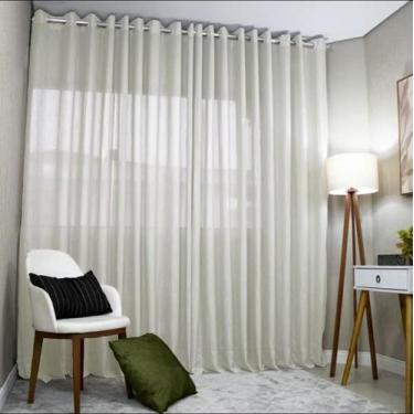 Imagem de Cortina Gaze de linho voil Flame 4,00 x 2,60m para Trilho - Armazem, P