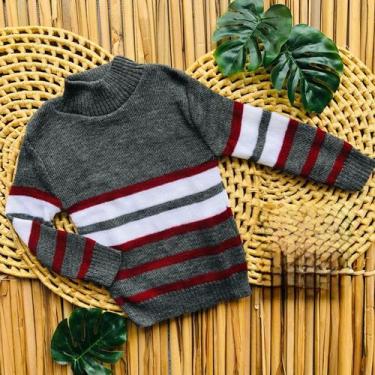 Imagem de Blusa de lã menino infantil gola alta cacharrel frio inverno moda esti