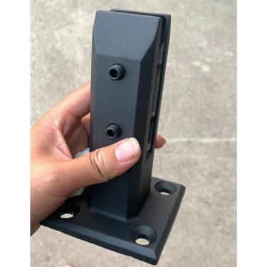 Imagem de Suporte de braçadeira de balaustrada de torneira de vidro, cerca de piscina, aço inoxidável 304, grampo de corrimão preto para corrimão de escada, deck de jardim, braçadeira de piso de vidro, preto H