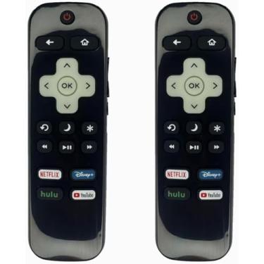 Imagem de BESIA Novo [brilha no escuro] (pacote com 2) controle remoto de substituição para Roku-TV, compatível com Smart TVs TCL Roku/Hisense Roku/Onn Roku/Philips Roku (não para Stick e Box) TCL TV90