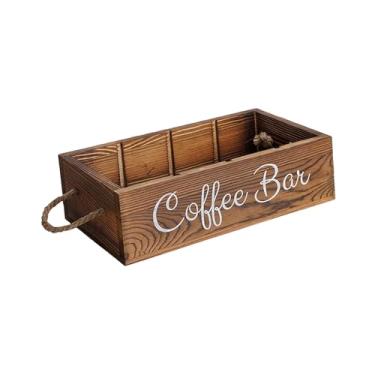 Imagem de IEUDNS Organizador de balcão de barras de café com 3 divisores removíveis para o Hotel Motel Coffee POD STOTOR 12.6X6.5X3.5inch