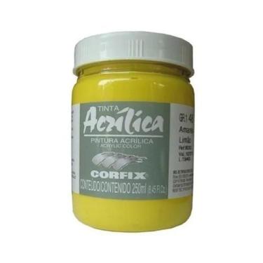 Imagem de Tinta Acrílica 250ml G1 48 Amarelo Limão Corfix, 048 - AMARELO LIMAO