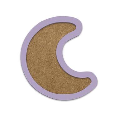 Imagem de Moldura Em Forma De Lua Para Amigurumi Em Mdf Colorido Cor:LAVANDA;Tamanho:21,7x27,3 cm