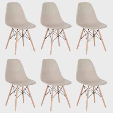 Imagem de Conjunto 6 Cadeiras para Sala de Jantar Eames Eiffel Dkr Nude