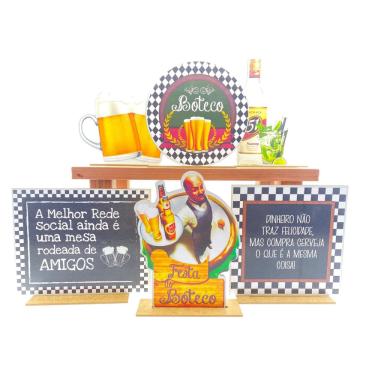 Imagem de Kit Display de Mesa 6 Peças Para Festa Boteco Mineiro mdf