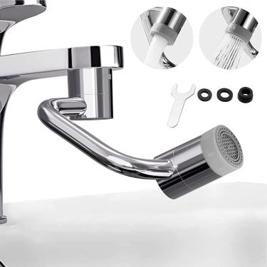 Imagem de Extensor De Torneira, Aerador De Torneira Giratória Universal 1080, Torneira De Filtro De Respingo De Pia De Cozinha De Banheiro Com 2 Modos De Saída De água Para Lavagem Dos Olhos, Lavagem
