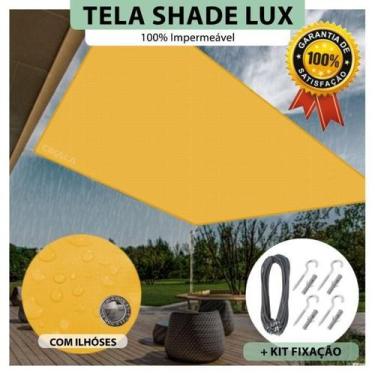 Imagem de Tela Lona Amarela 5x1.30 M Impermeável Shade Lux + Kit - Cikala