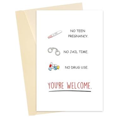 Imagem de Heyshoo Cartão de felicitações hilário para pai, cartão engraçado do dia dos pais da filha para padrasto, sem gravidez na adolescência, sem uso de drogas, sem tempo de prisão