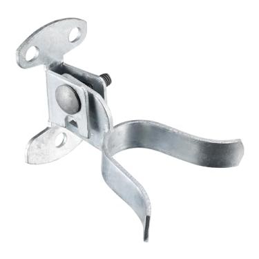 Imagem de KINNAN Trava de porta de garfo de montagem na parede traseira plana, ferragens de trava de montagem na parede, aço galvanizado, com orifício de cadeado, facilmente montada em poste de portão de