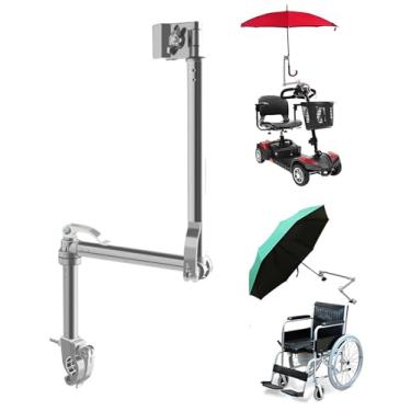 Imagem de Suporte de guarda-chuva para carrinho de bebê, suporte de guarda-chuva de cadeira de rodas, alça de tubo ajustável de 3 seções, suporte elástico de guarda-chuva de bicicleta ajustável de 360° para