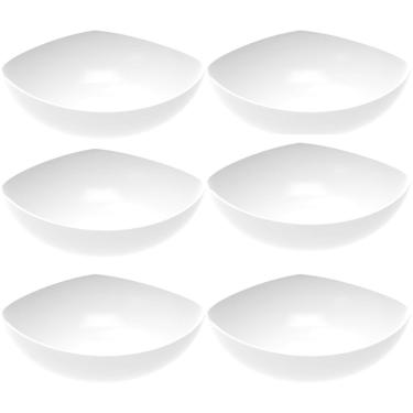 Imagem de Kit 6 Saladeiras Tigelas Brancas Trio Plástica Crippa Salada Pipoca Sobremesa