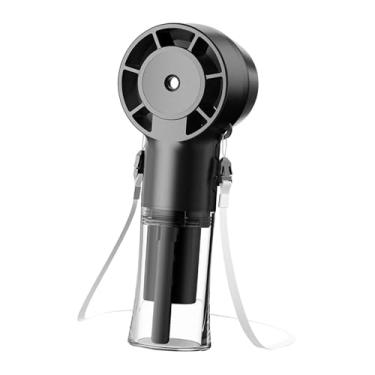 Imagem de Ｂｅｓｇａ Pulverizar ventilador de mão minimidificador resistente USB 4 velocidades Configurações de ventilador de refrigeração pessoal portátil para carro do, Preto